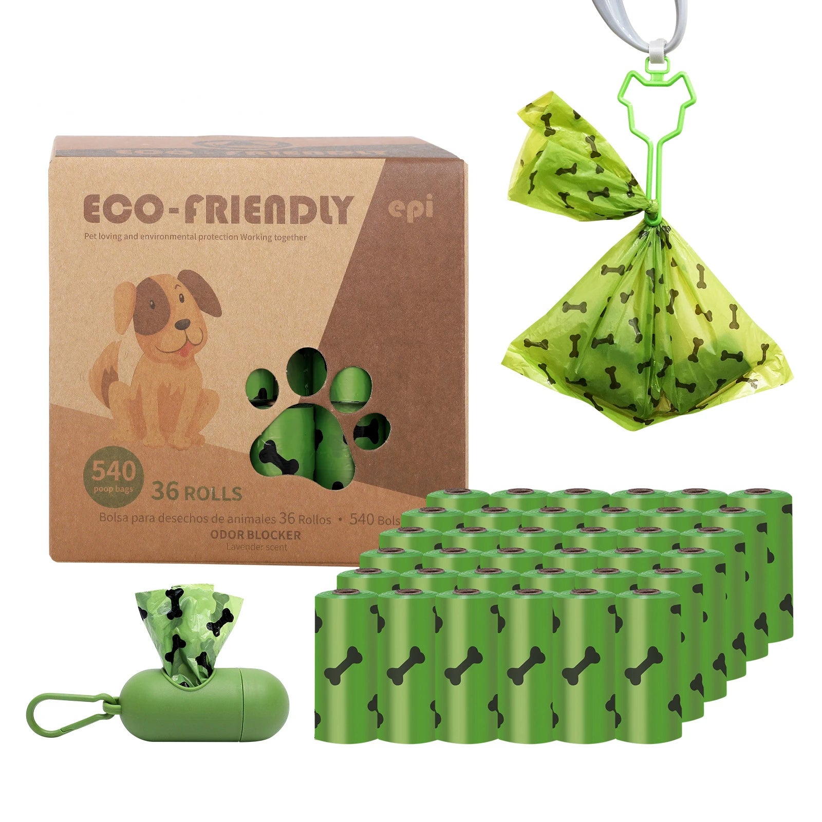 EPI Biodegradable Garbage Dog Poop Bags Pet Friendly Supplies