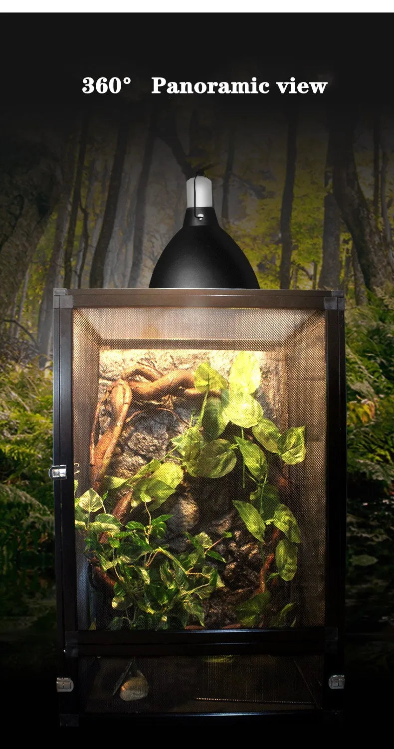 Stylish Silver Reptile Terrarium Habitat Fresh Air Screen Design With Aluminium Frame - Pet Friendly Supplies