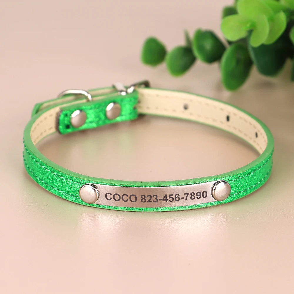 Personalised Leather Puppy Collar for  Dog - Pet Friendly Supplies