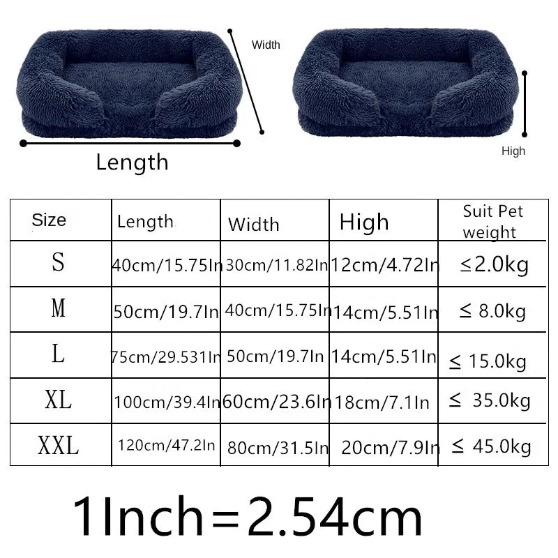 Fluffy Winter Rectangular Bed Pet Friendly Supplies