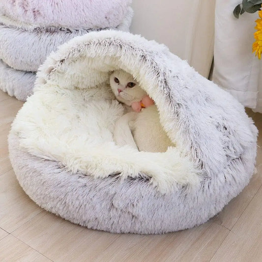 Plush Warm Soft Round Bed Pet Friendly Supplies