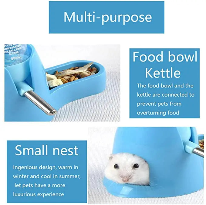 Water Feeder Small Animals Automatic Dispenser Drinking Water Bottle Bowls Dish with Food Container Pet Friendly Supplies