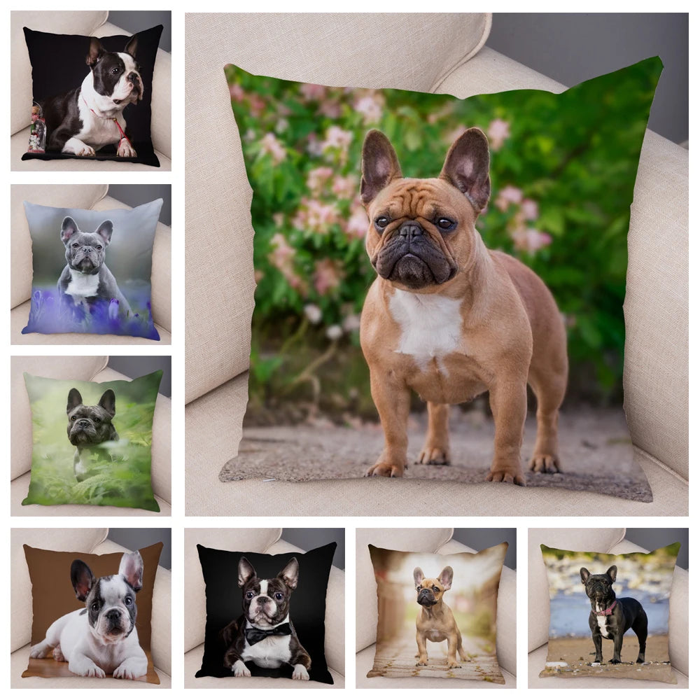 Mini French Bulldog Pillow Cover Pet Friendly Supplies