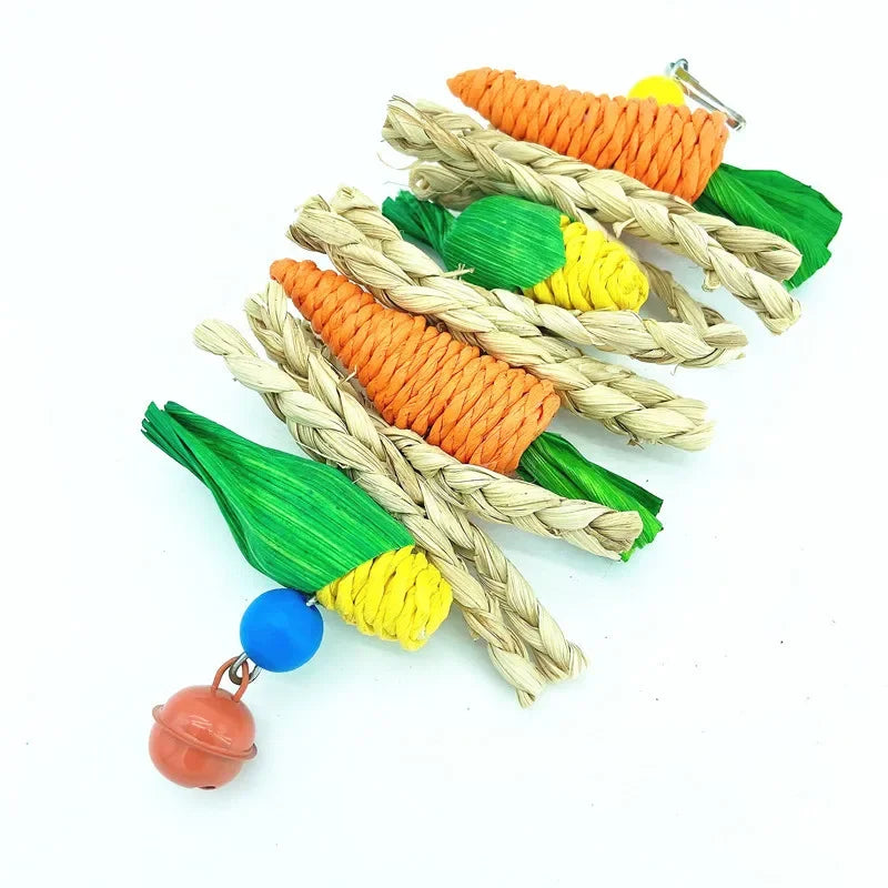 Wooden Bird Cage Hanging Toy - Pet Friendly Supplies