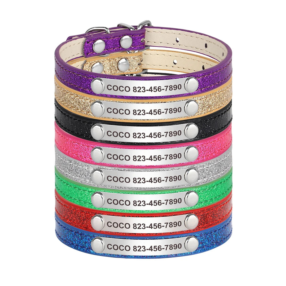 Personalised Leather Puppy Collar for  Dog - Pet Friendly Supplies