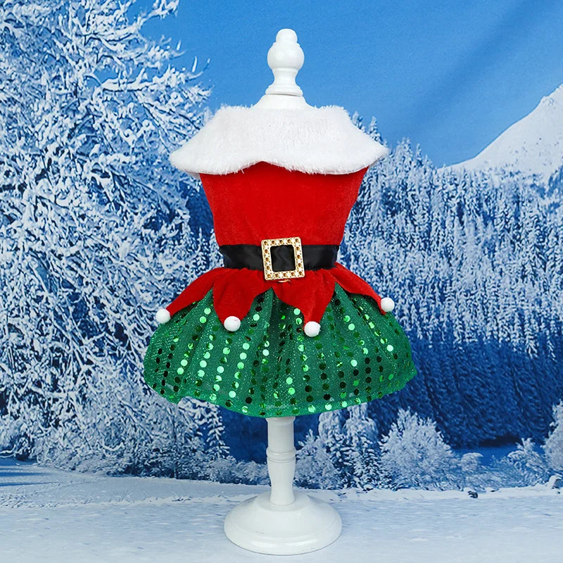 Christmas Dog Party Dress Pet Friendly Supplies