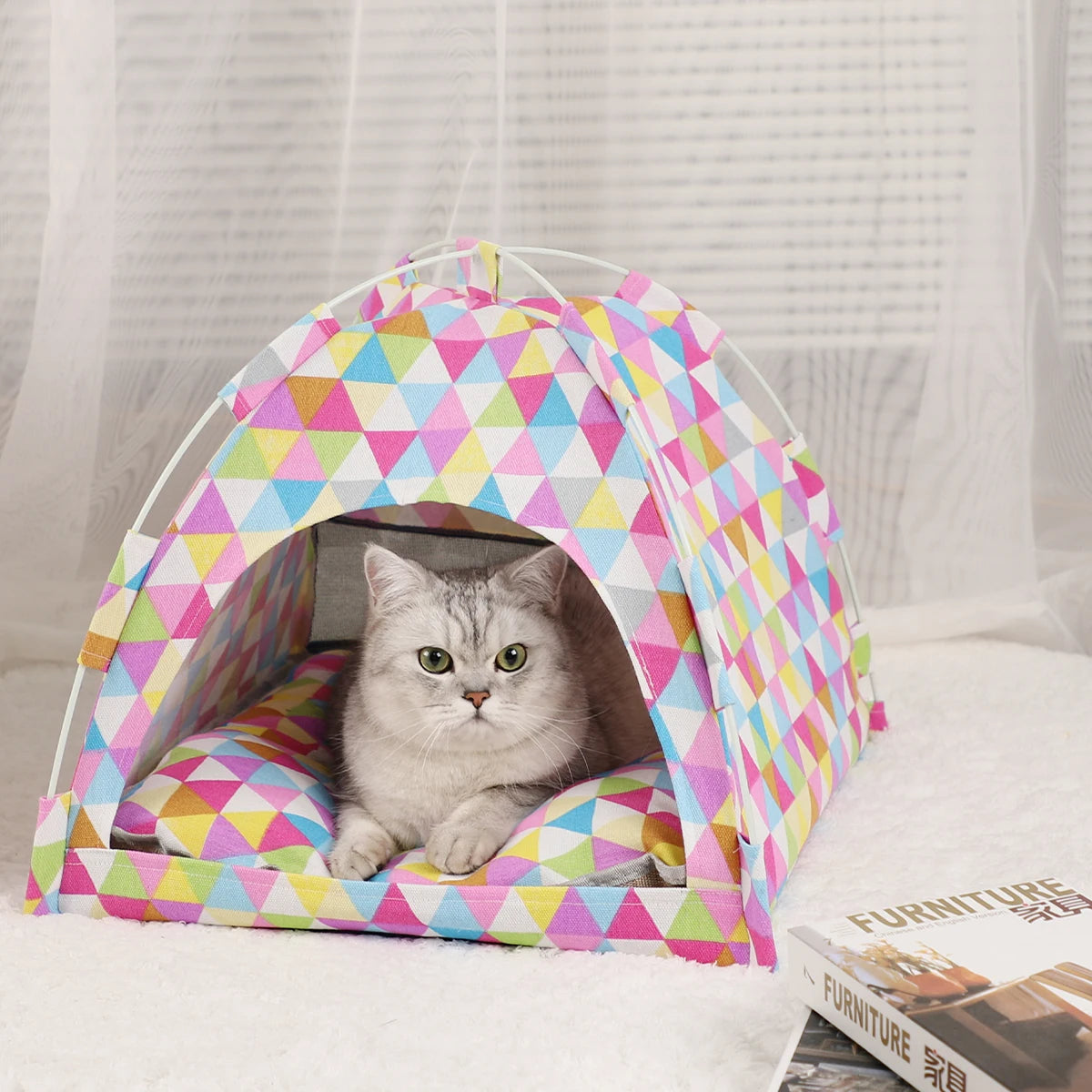 Clamshell Kitten Tents Bed Pet Friendly Supplies