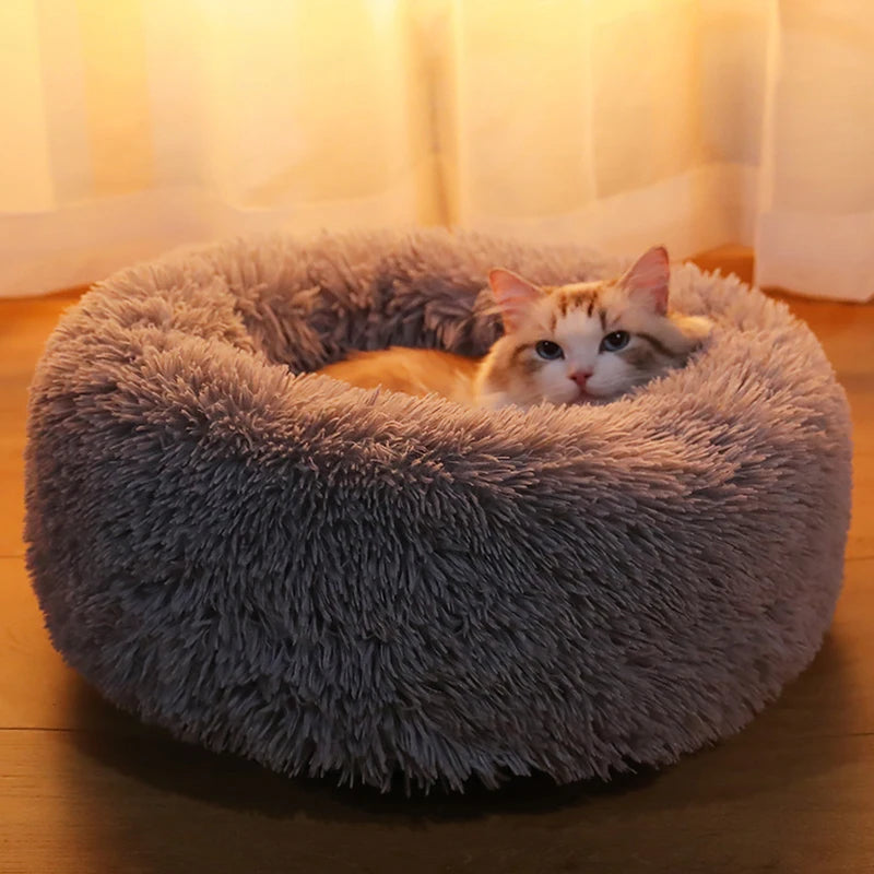 Winter Round Cat Bed Pet Friendly Supplies