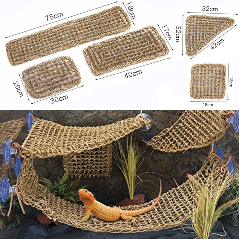 Animal Seaweed Mats Hammock Terrarium Decoration Pet Friendly Supplies