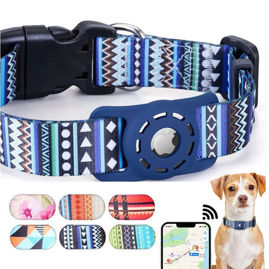 Digital Printing Dog Collar With Airtag Holder - Pet Friendly Supplies