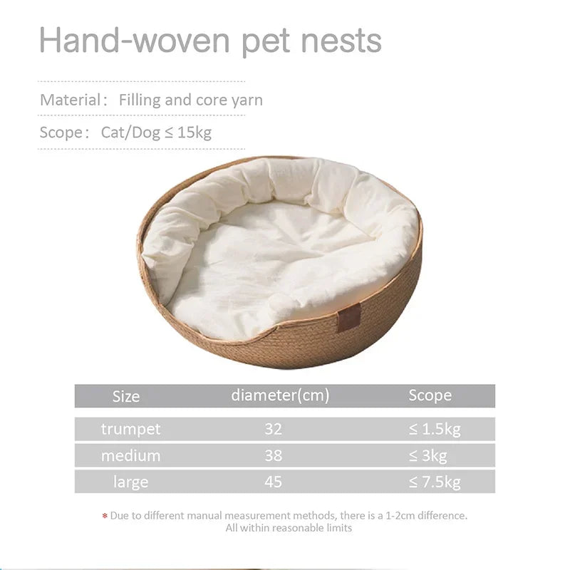 Bamboo Cozy Nest  Basket Pet Friendly Supplies