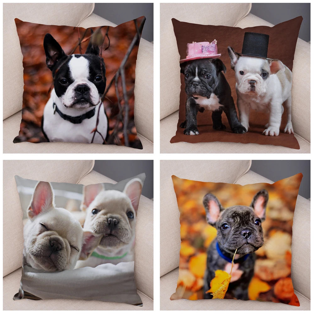 Mini French Bulldog Pillow Cover Pet Friendly Supplies