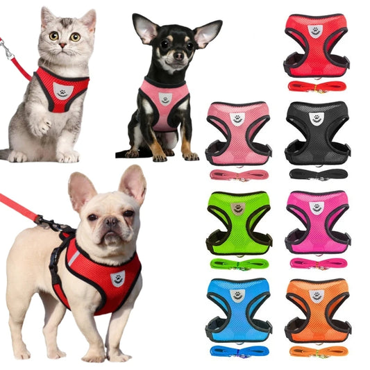 Breathable Mesh Harness And Leash Pet Friendly Supplies