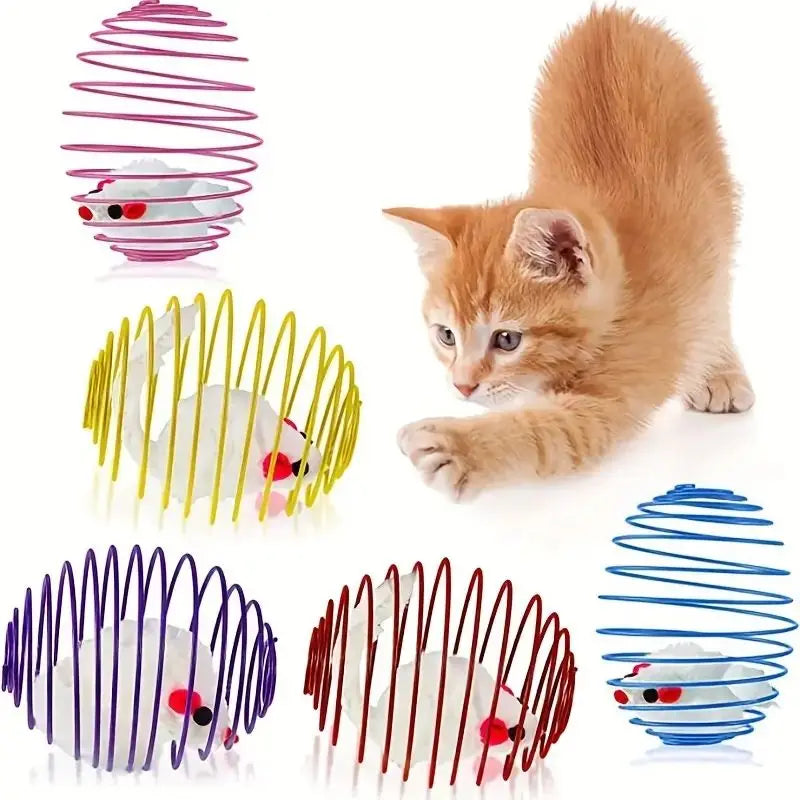 Funny Stretchable Kitten Springs Balls Pet Friendly Supplies