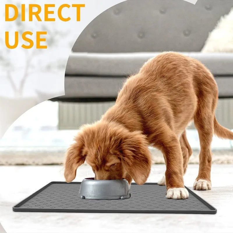 Silicone Pet Placemat Waterproof Non-Slip Dog Cat Drinking Feeding Mat Pet Bowl Pad Prevent Food and Water Overflow Feeder Mats Pet Friendly Supplies