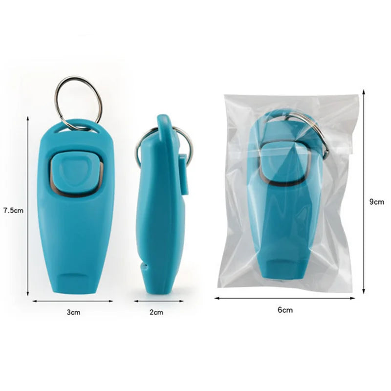 2 In 1 Pet Dog Clicker Dog Training Whistle Key Chain - Pet Friendly Supplies