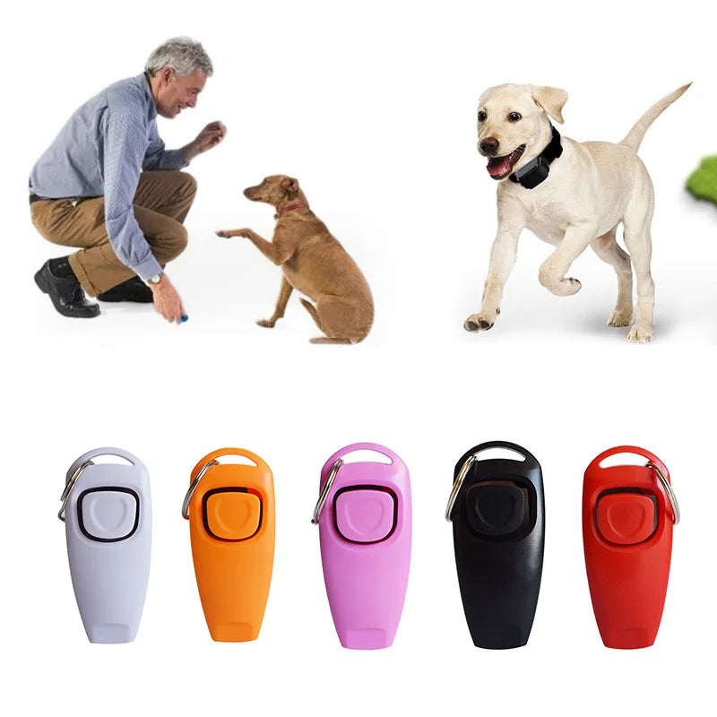 2 In 1 Pet Dog Clicker Dog Training Whistle Key Chain - Pet Friendly Supplies