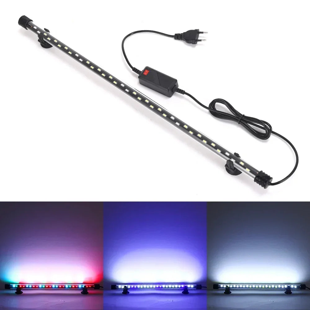 Aquarium Light LED Lamp Waterproof Fish Tank Light 18-58CM Underwater Aquariums Decor Lighting 90-260V Pet Friendly Supplies