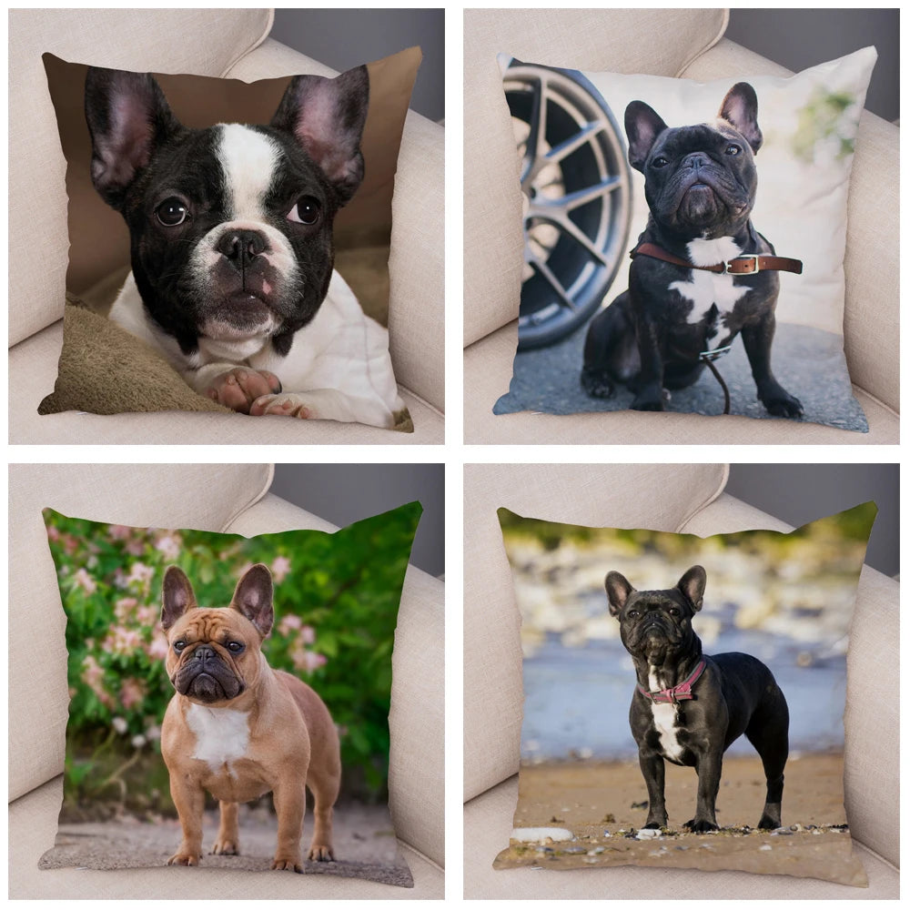 Mini French Bulldog Pillow Cover Pet Friendly Supplies