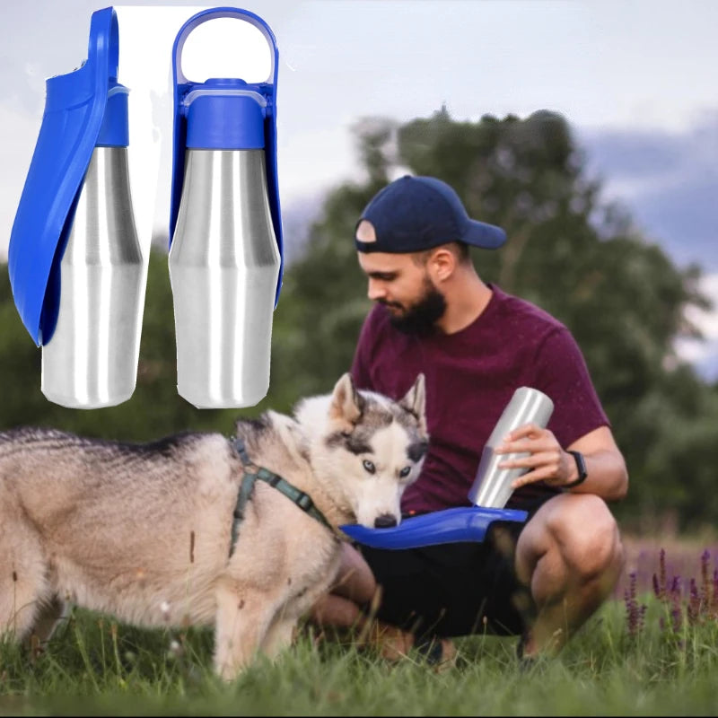 Large Stainless Steel Portable Dog Water Bottle Pet Friendly Supplies