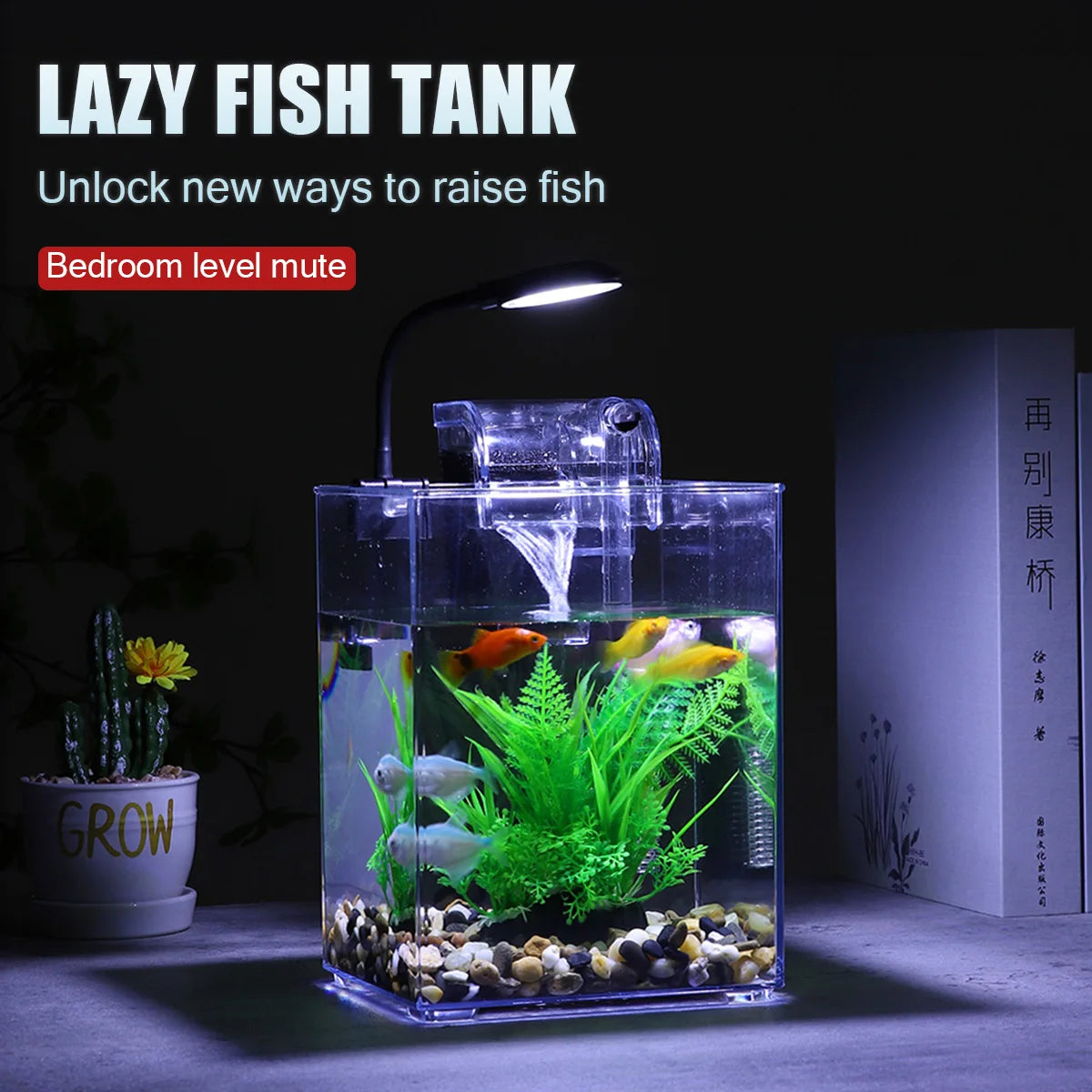 USB Desktop Fish Tank Set-Easy To Install Pet Friendly Supplies