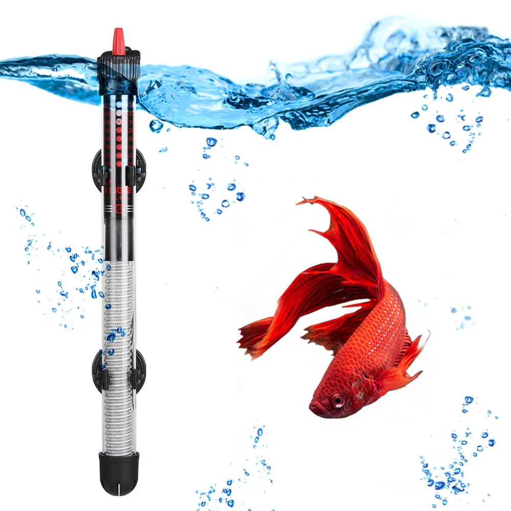 110v-220v Adjustable Temperature Thermostat Heater Rod 25W/ 50W/ 100W/ 200W/ 300W Submersible Aquarium Pet Friendly Supplies