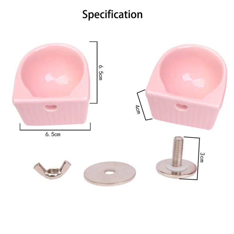 Ceramic Hanging Small Animal Feeder: Hygienic & Easy-to-Clean Water Drinking Bowl, Food Bowl Pet Friendly Supplies