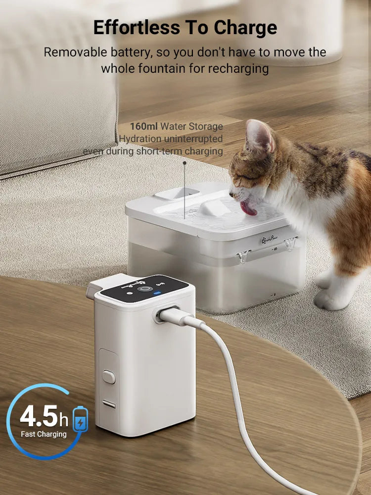 2.5L Wireless Water Fountain Pet Friendly Supplies