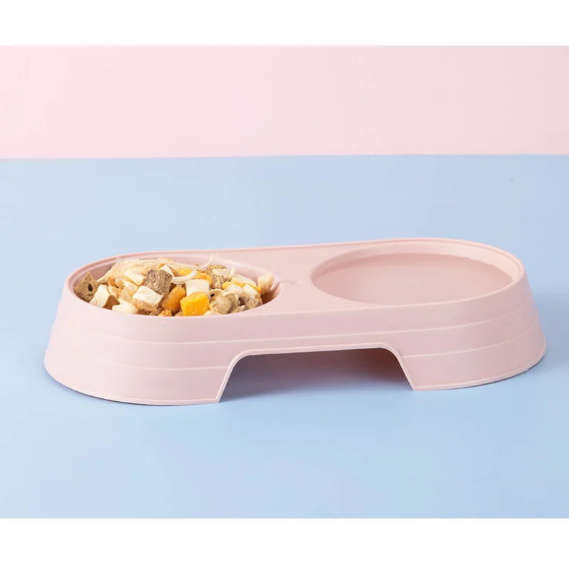 Plastic Double Feeding Bowl Pet Friendly Supplies