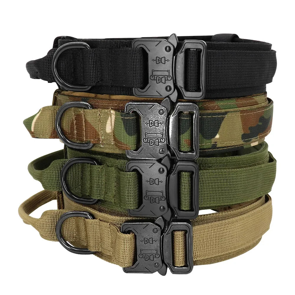 Tactical Dog Collar Military Adjustable Durable Nylon Lead Pet Friendly Supplies