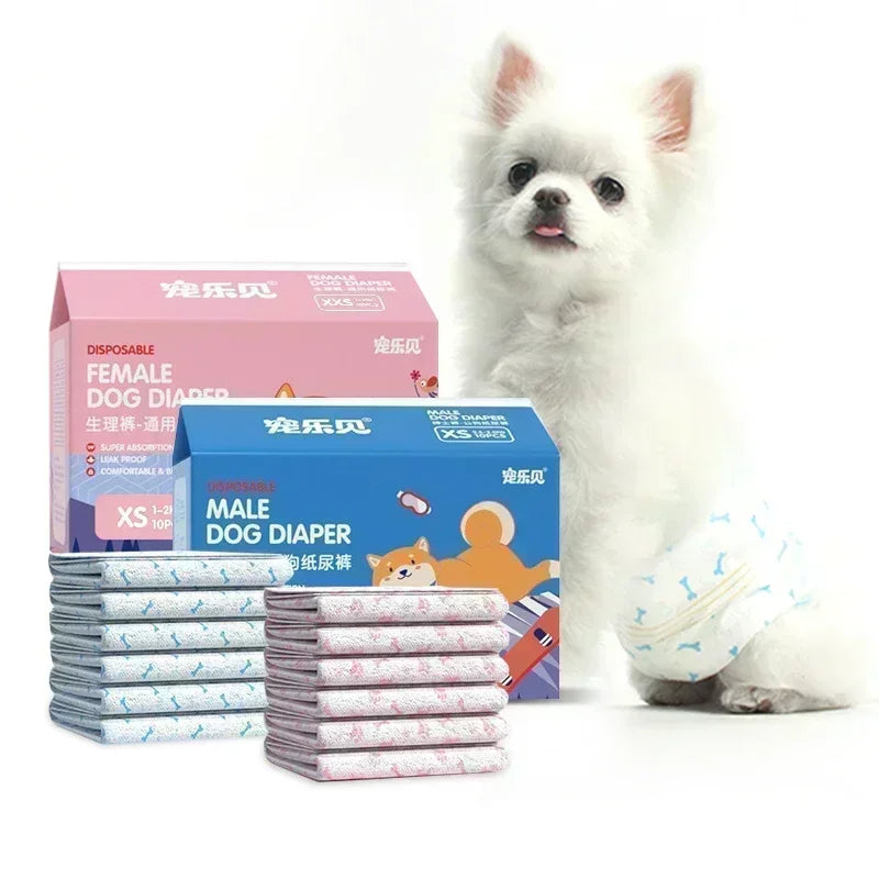 10PCS Super Absorbent Pet Diapers Pet Friendly Supplies