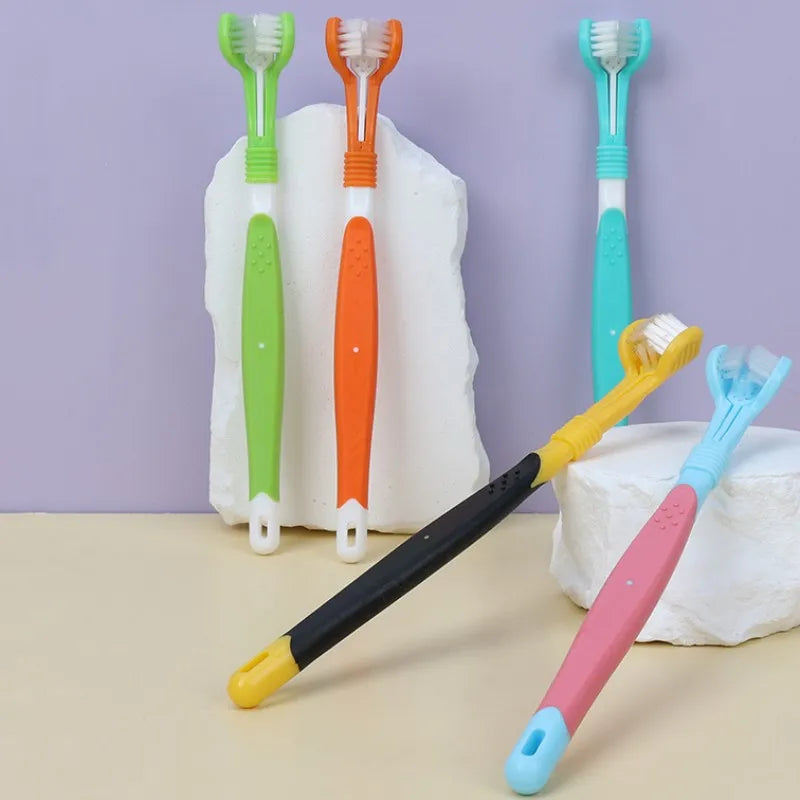 Three Sided Pet Toothbrush Pet Friendly Supplies