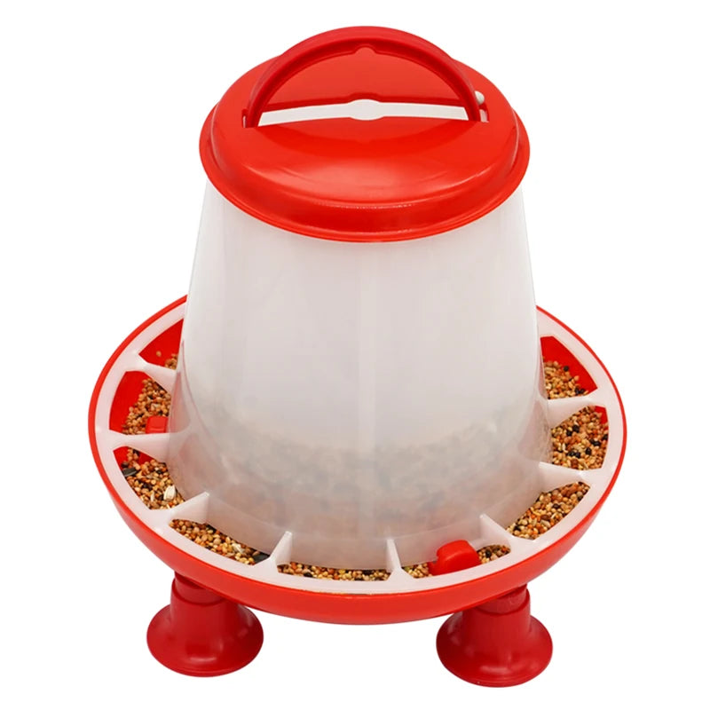 New 1.5kg Chicken Feeder Bucket With Legs.  Poultry Food Fountain - Pet Friendly Supplies