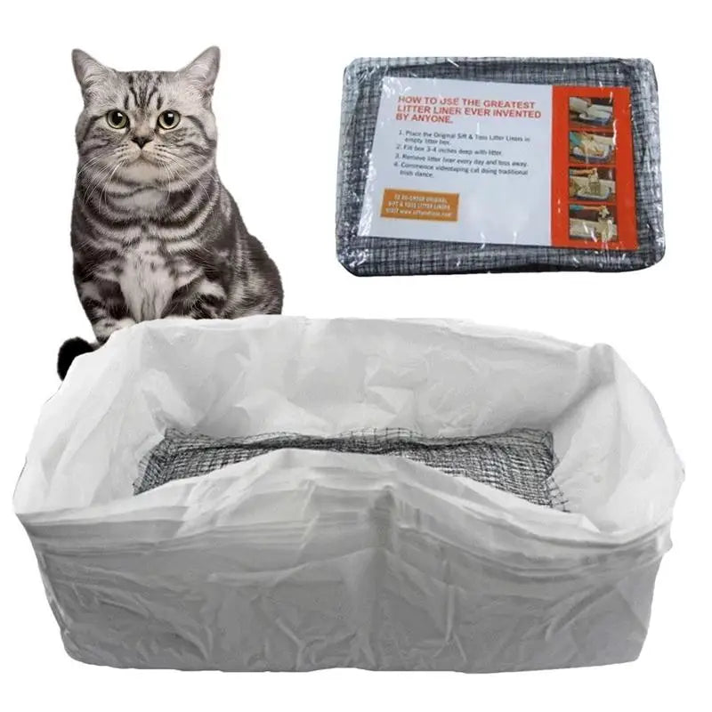 10pcs Reusable Cat Feces Filter Hands Free Pet Cat Excrement Liners Pet Friendly Supplies