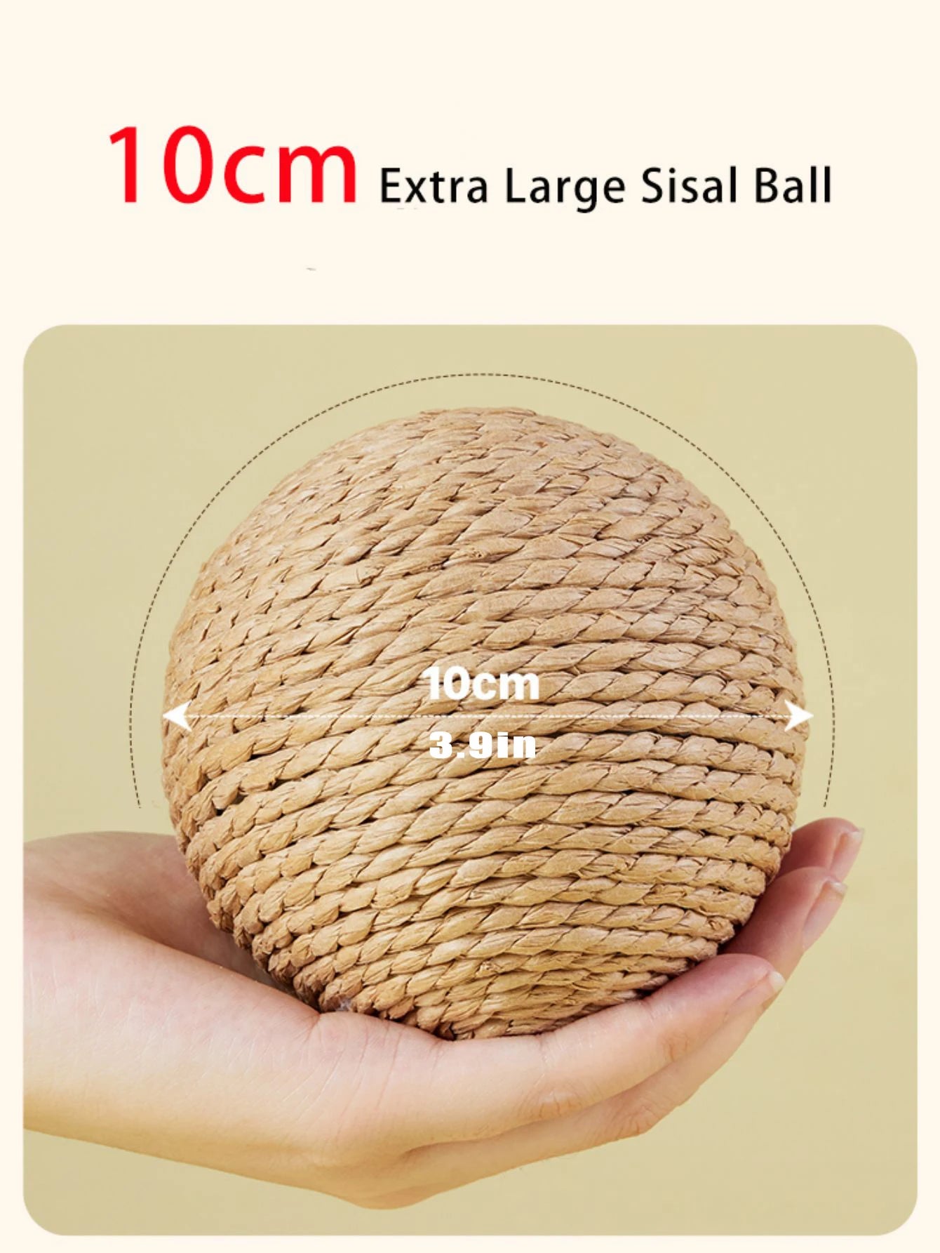 10CM Interactive Sisal Cat Scratching Ball For Teeth Cleaning Pet Friendly Supplies