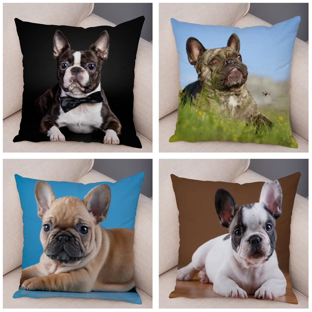 Mini French Bulldog Pillow Cover Pet Friendly Supplies