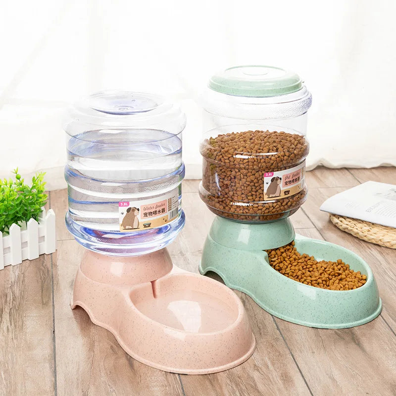 Large Capacity Pet Feeder Bowls & Automatic Water Dispenser Pet Friendly Supplies