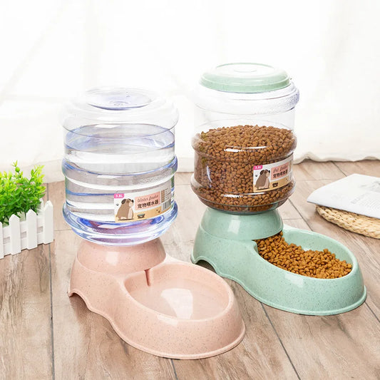 Large Capacity Pet Feeder Bowls & Automatic Water Dispenser