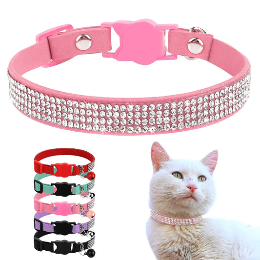 Soft Cat Collar With Rhinestones