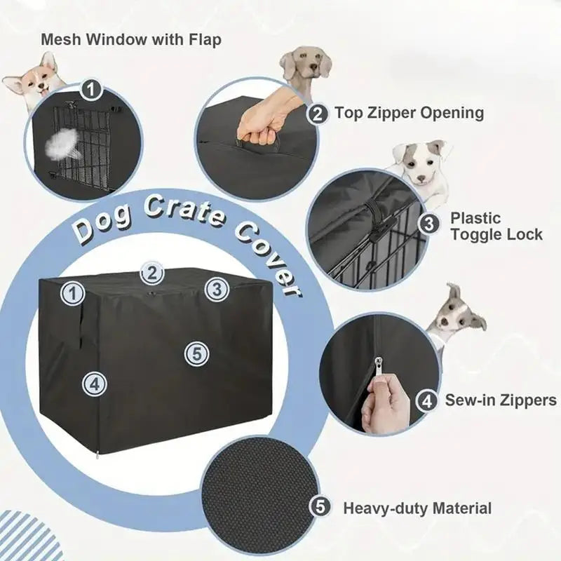 Durable Waterproof Dog Crate Cover - Pet Friendly Supplies