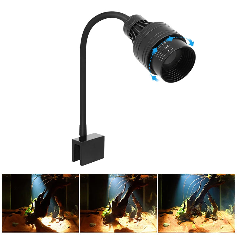 Aquarium Or Reptile Led Light Tank Decoration Adjustable Focus Spotlight  5w 7w 9w 12w 15w - Pet Friendly Supplies