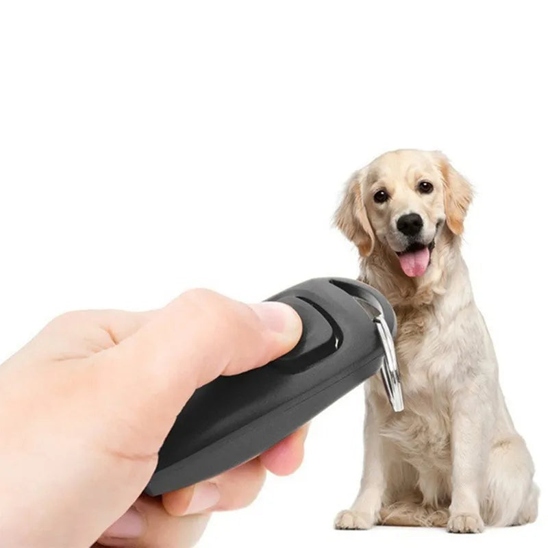 2 In 1 Pet Dog Clicker Dog Training Whistle Key Chain - Pet Friendly Supplies