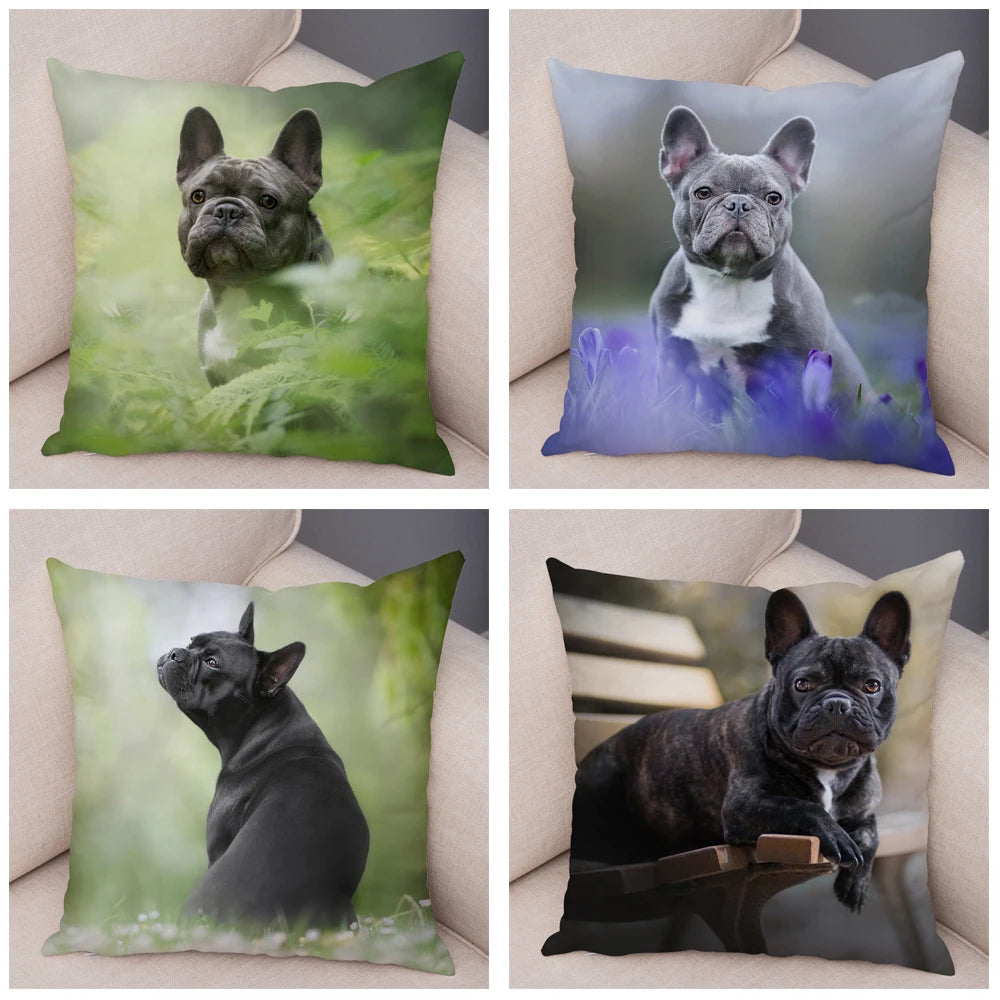 Mini French Bulldog Pillow Cover Pet Friendly Supplies