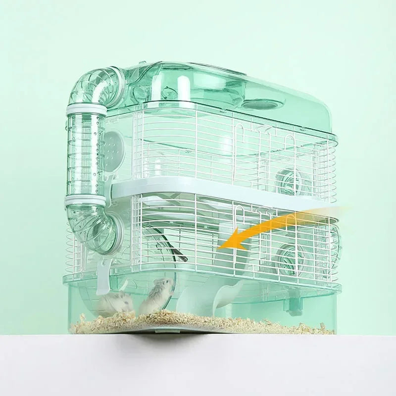 Transparent Villa Double Layer Hamster Cage Small Pet Pet Friendly Supplies