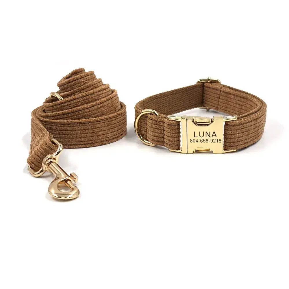 Personalized Brown Dog Collar - Pet Friendly Supplies