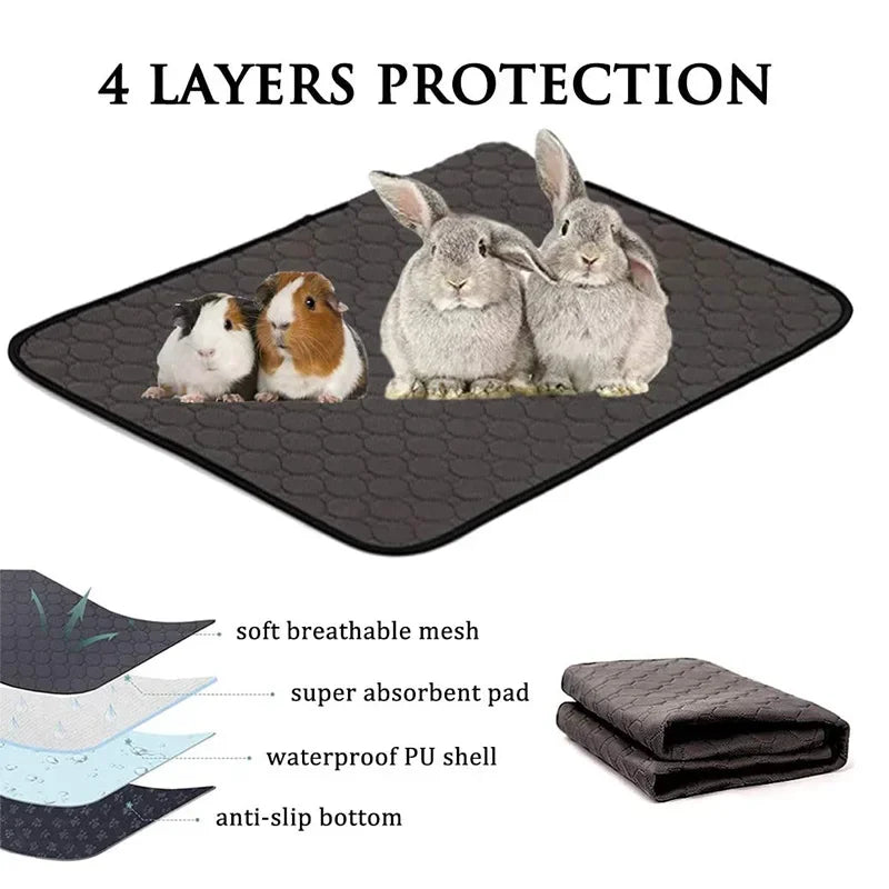 Small Animal Pet Waterproof Anti Slip Bedding Mat Highly Absorbent Pee Pad for Small Animals Pet Friendly Supplies