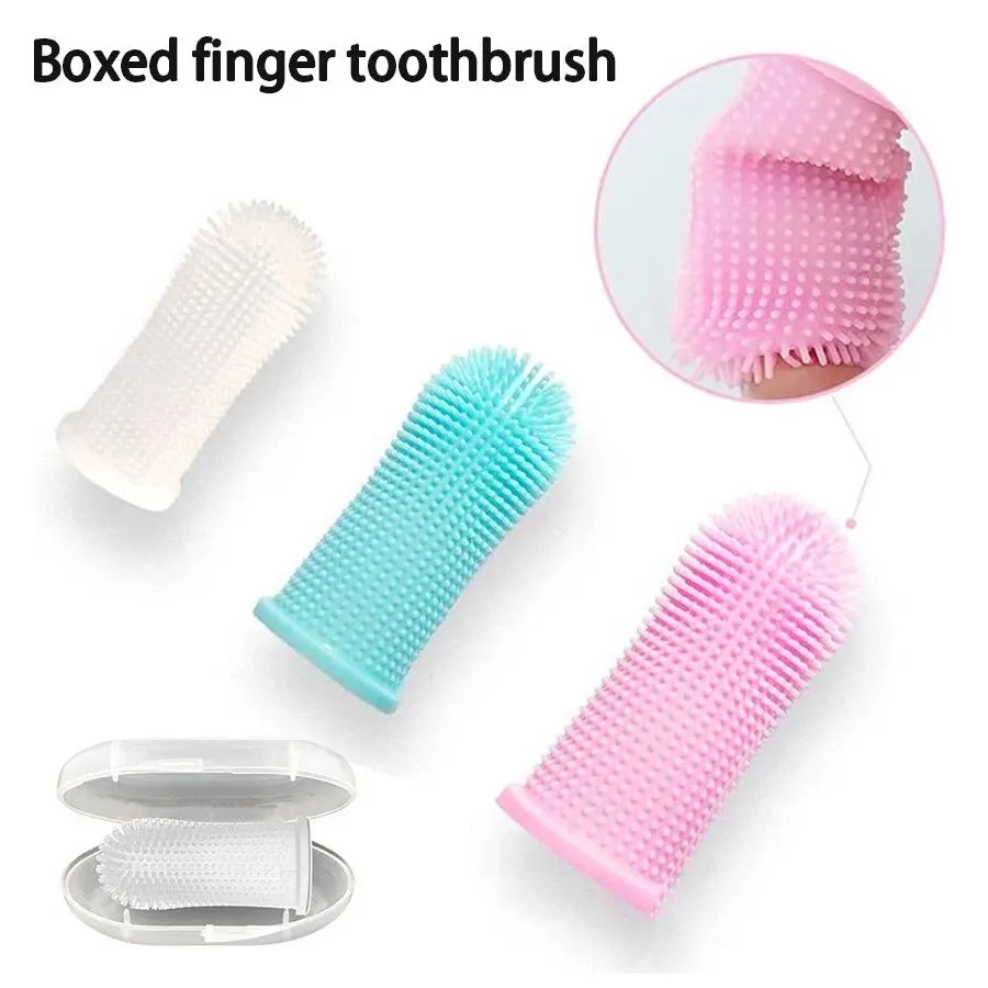 Soft Silicone Finger Toothbrush Cleaner Pet Friendly Supplies