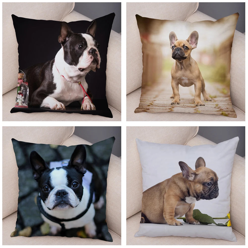 Mini French Bulldog Pillow Cover Pet Friendly Supplies