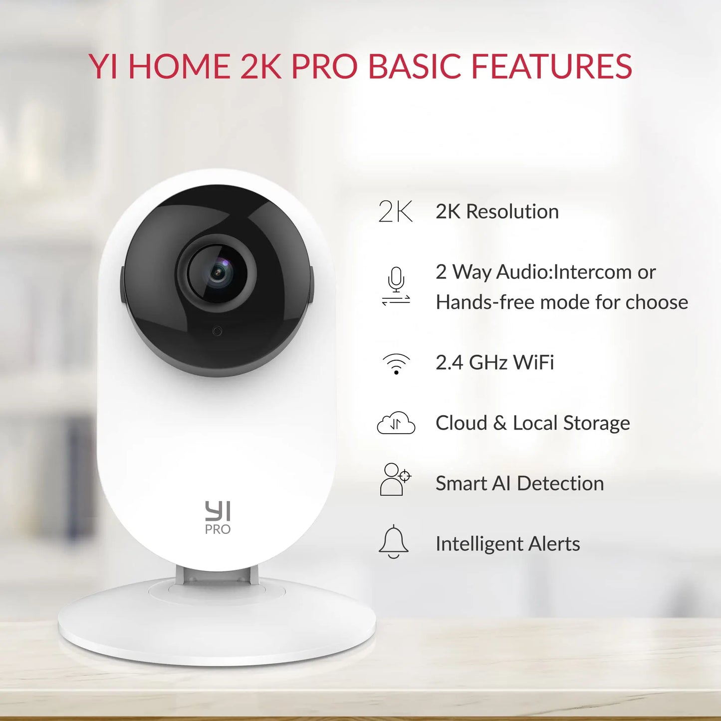 YI Pro 2K 3MP Wifi Home Camera Pet Friendly Supplies