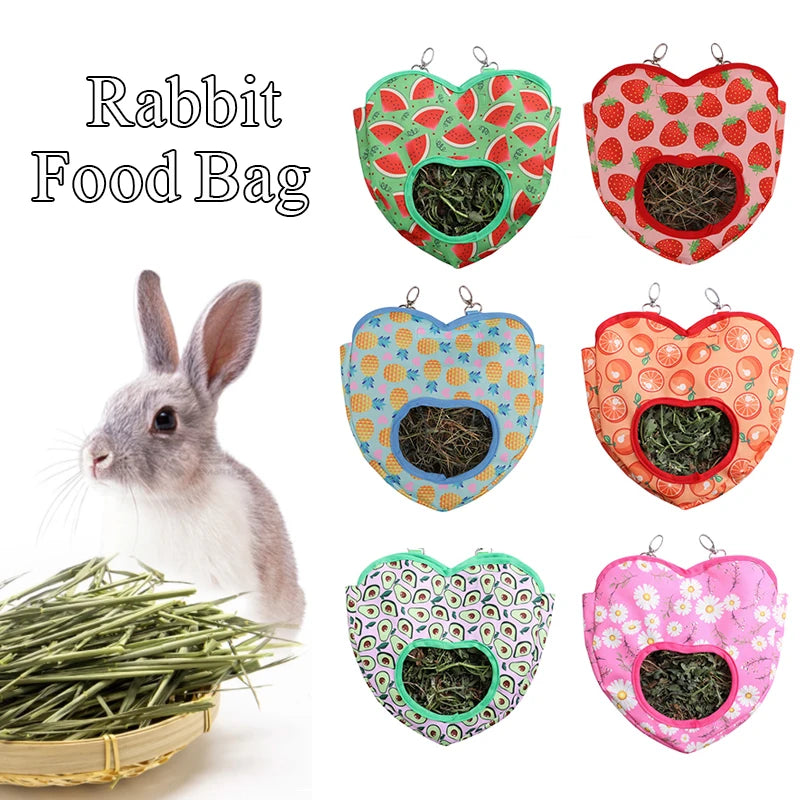 Heart-Shape Hay Bag Hanging Pouch Small Animals Feeder Pet Friendly Supplies